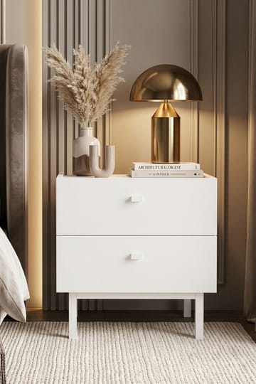 Kamulu Sängbord 47,9x47x36,8 cm - Vit - Möbler - Bord & matgrupp - Avlastningsbord & sidobord - Sängbord & nattduksbord
