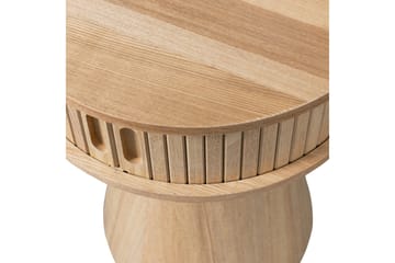 Karri Runt Nattduksbord 38 cm med Förvaring i Trä med Ekutseende - Träfärgad - Möbler - Bord & matgrupp - Avlastningsbord & sidobord - Sängbord & nattduksbord