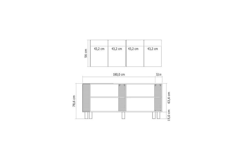 Katsuyoshi Konsollbord 180 cm - Natur/Vit - Möbler - Bord & matgrupp - Avlastningsbord & sidobord - Konsolbord & hallbord