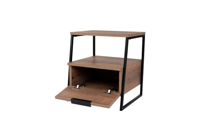 Kavilash Sängbord & Nattduksbord 45 cm med Trä- och Valnötsutseende, Förvaring med Låda - Brun - Möbler - Bord & matgrupp - Avlastningsbord & sidobord - Sängbord & nattduksbord