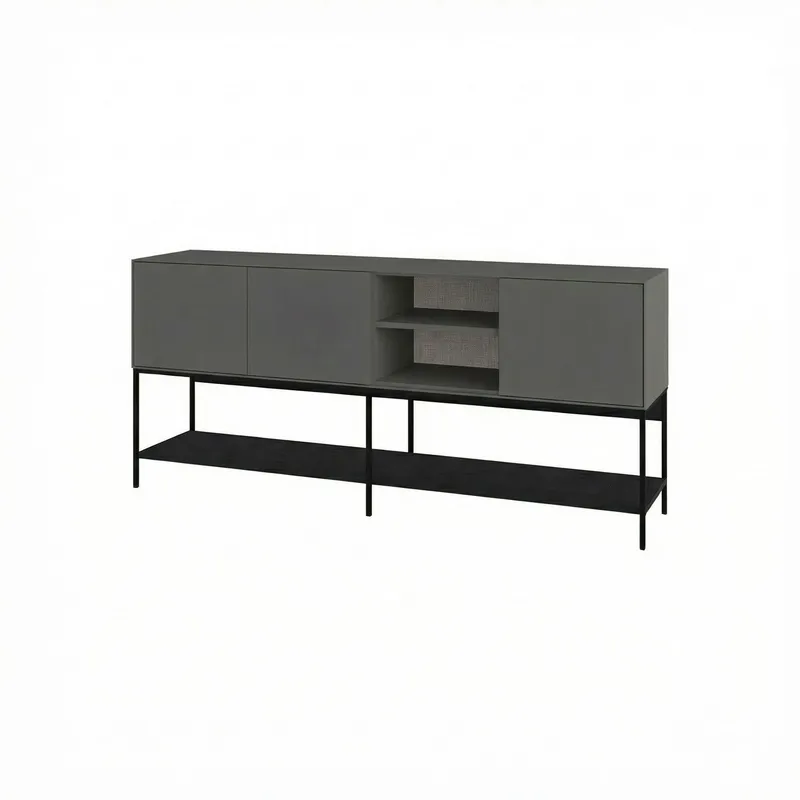 Kenvor Konsol 180x80x40 cm, Antracit, Wood Black, Svart
