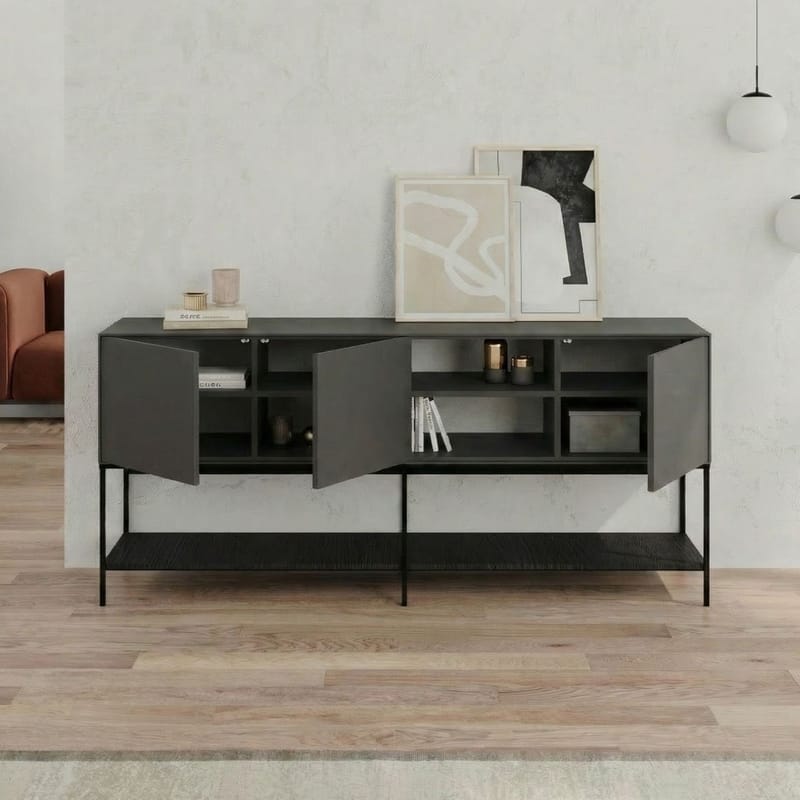 Kenvor Konsol 180x80x40 cm - Antracit, Wood Black, Svart - Möbler - Bord & matgrupp - Avlastningsbord & sidobord - Konsolbord & hallbord