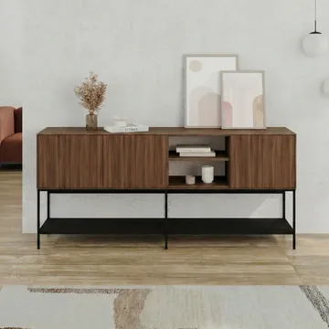 Kenvor Konsol 180x80x40 cm - Milano Walnut, Wood Black, Black - Möbler - Bord & matgrupp - Avlastningsbord & sidobord - Konsolbord & hallbord