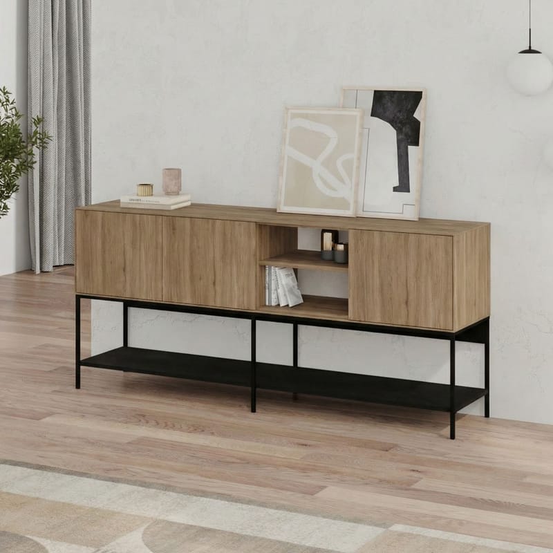 Kenvor Konsol 180x80x40 cm - Naturlig ek, Wood Black, svart - Möbler - Bord & matgrupp - Avlastningsbord & sidobord - Konsolbord & hallbord