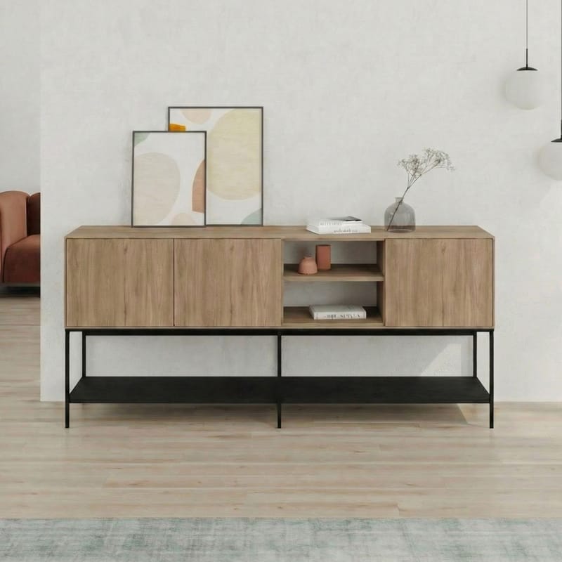 Kenvor Konsol 180x80x40 cm - Naturlig ek, Wood Black, svart - Möbler - Bord & matgrupp - Avlastningsbord & sidobord - Konsolbord & hallbord