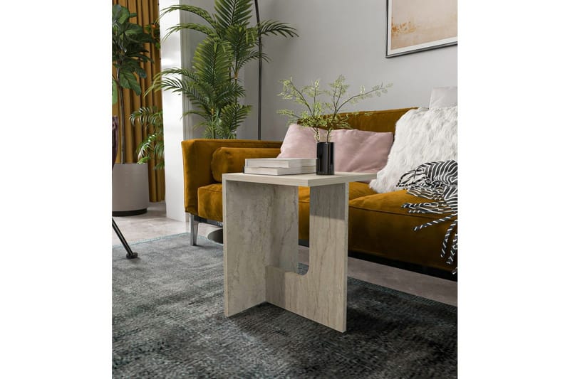 Kiros Sidobord 35x35 cm - Beige - Möbler - Bord & matgrupp - Avlastningsbord & sidobord - Lampbord & sidobord