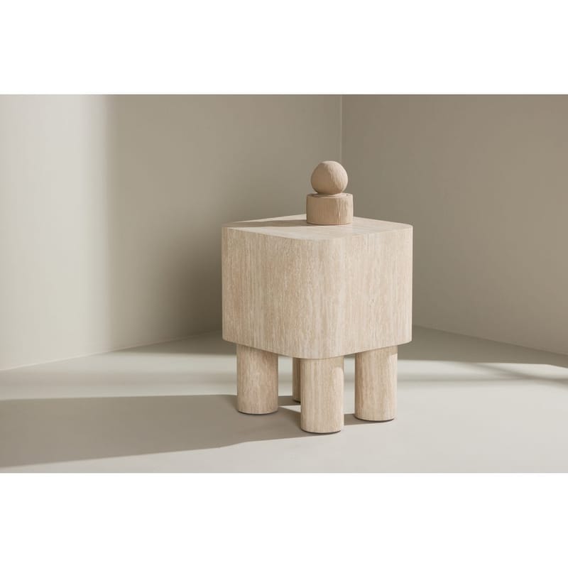 Klirou Sidobord 40 cm - Beige - Möbler - Bord & matgrupp - Avlastningsbord & sidobord - Lampbord & sidobord