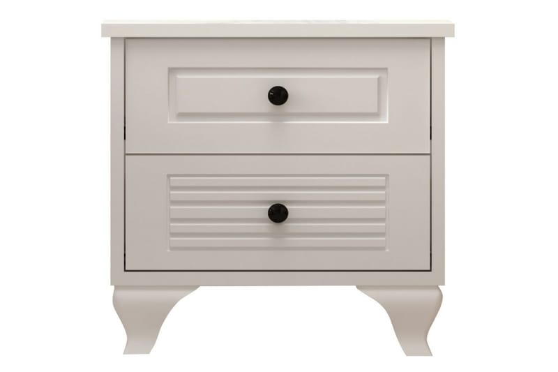 Klyros Sängbord 45 cm, Matt Vit