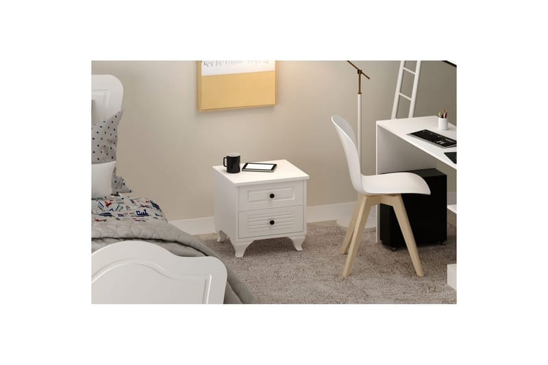 Klyros Sängbord 45 cm - Matt Vit - Möbler - Bord & matgrupp - Avlastningsbord & sidobord - Sängbord & nattduksbord
