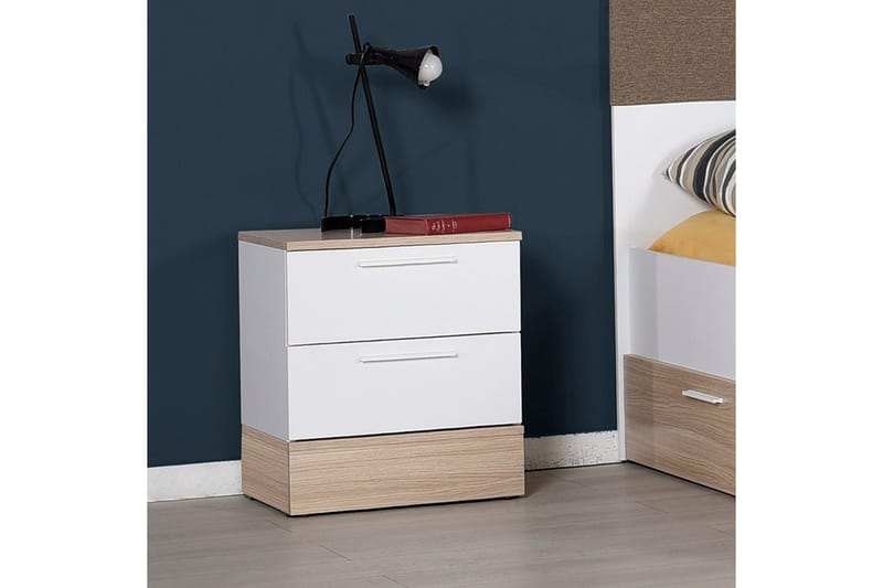 KMD Sängbord 45 cm - Ek/Vit - Möbler - Bord & matgrupp - Avlastningsbord & sidobord - Sängbord & nattduksbord