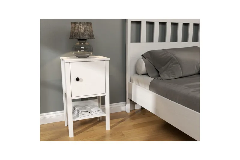 Konrul Sängbord 40 cm - Natur/Vit - Möbler - Bord & matgrupp - Avlastningsbord & sidobord - Sängbord & nattduksbord