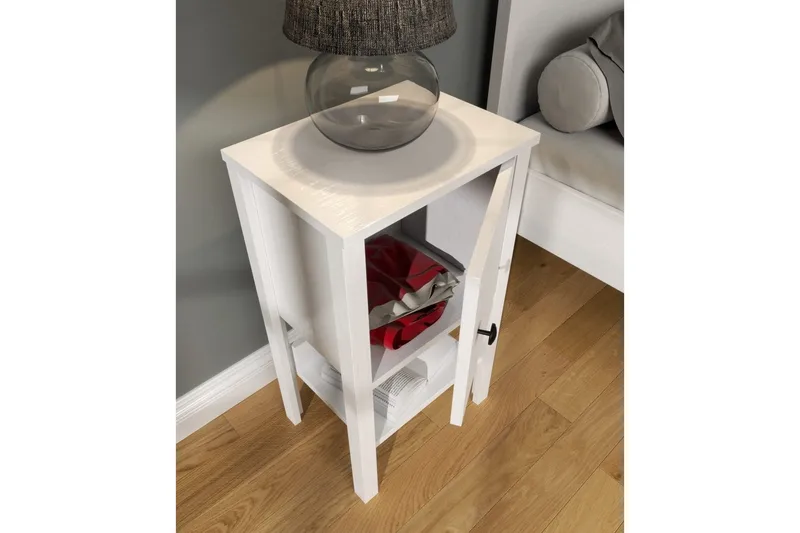 Konrul Sängbord 40 cm - Natur/Vit - Möbler - Bord & matgrupp - Avlastningsbord & sidobord - Sängbord & nattduksbord