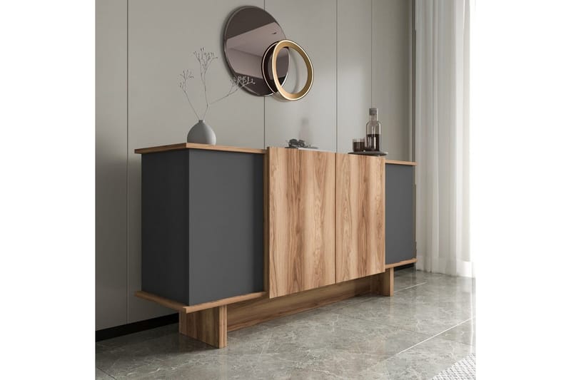 Konsol Diannare Antracit / Valnöt - Antracit / Valnöt - Möbler - Bord & matgrupp - Avlastningsbord & sidobord - Konsolbord & hallbord