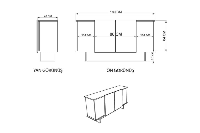 Konsol Diannare Antracit / Valnöt - Antracit / Valnöt - Möbler - Bord & matgrupp - Avlastningsbord & sidobord - Konsolbord & hallbord