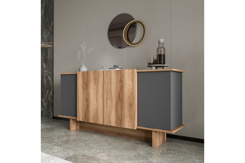 Konsol Diannare Antracit / Valnöt - Antracit / Valnöt - Möbler - Bord & matgrupp - Avlastningsbord & sidobord - Konsolbord & hallbord