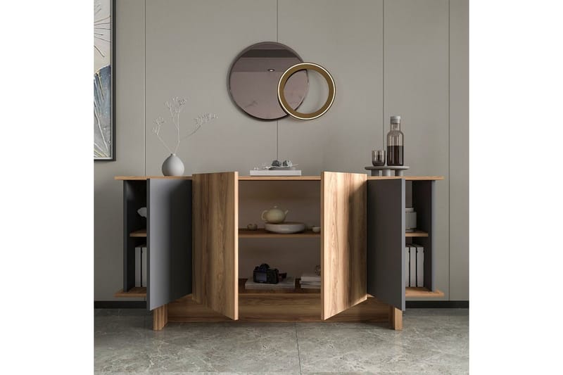 Konsol Diannare Antracit / Valnöt - Antracit / Valnöt - Möbler - Bord & matgrupp - Avlastningsbord & sidobord - Konsolbord & hallbord