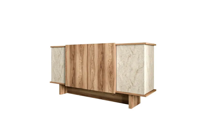 Konsol Diannare Travertin / Valnöt, Travertin / Valnöt