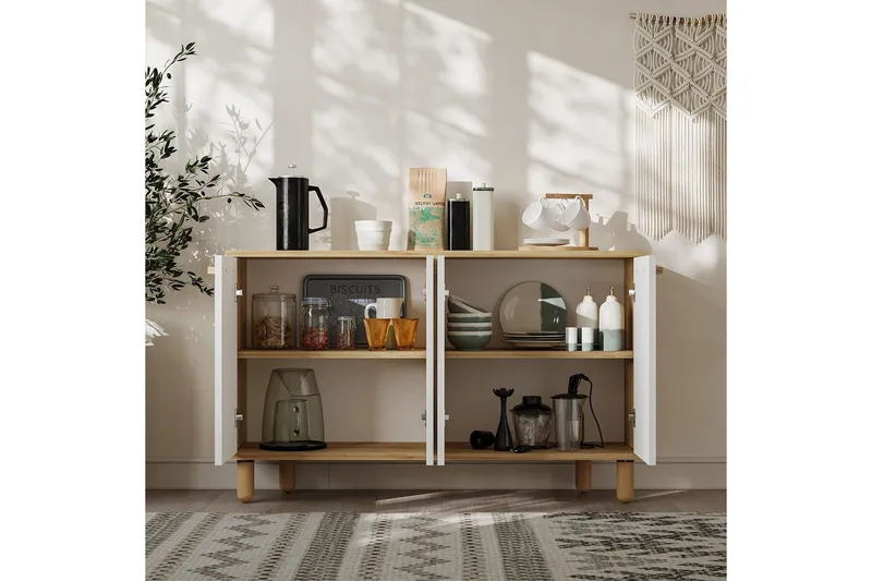 Konsol Hungirr Sudamalek / Vit - Sudamalek / Vit - Möbler - Bord & matgrupp - Avlastningsbord & sidobord - Konsolbord & hallbord