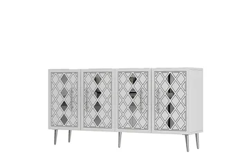 Konsol Ilna Vit / Argentu - Vit / Argentu - Möbler - Bord & matgrupp - Avlastningsbord & sidobord - Konsolbord & hallbord