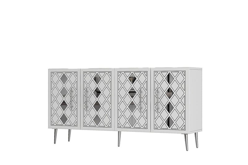 Konsol Ilna Vit / Argentu - Vit / Argentu - Möbler - Bord & matgrupp - Avlastningsbord & sidobord - Konsolbord & hallbord