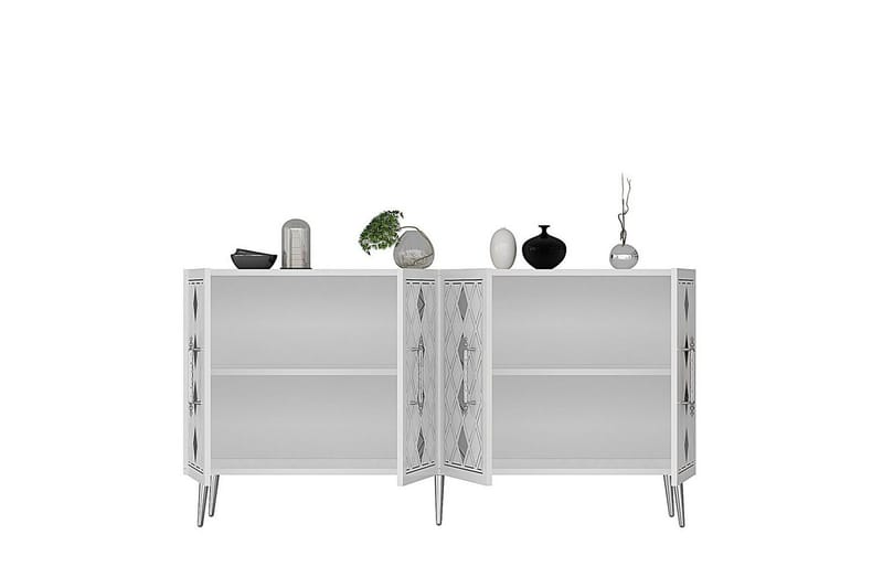 Konsol Ilna Vit / Argentu - Vit / Argentu - Möbler - Bord & matgrupp - Avlastningsbord & sidobord - Konsolbord & hallbord