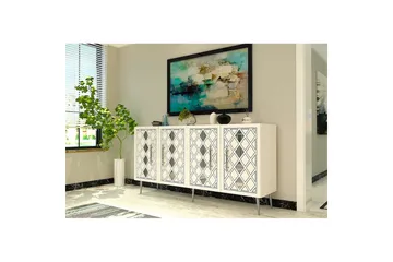 Konsol Ilna Vit / Argentu - Vit / Argentu - Möbler - Bord & matgrupp - Avlastningsbord & sidobord - Konsolbord & hallbord