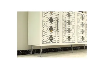 Konsol Ilna Vit / Argentu - Vit / Argentu - Möbler - Bord & matgrupp - Avlastningsbord & sidobord - Konsolbord & hallbord