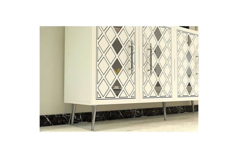 Konsol Ilna Vit / Argentu - Vit / Argentu - Möbler - Bord & matgrupp - Avlastningsbord & sidobord - Konsolbord & hallbord