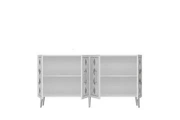 Konsol Ilna Vit / Argentu - Vit / Argentu - Möbler - Bord & matgrupp - Avlastningsbord & sidobord - Konsolbord & hallbord