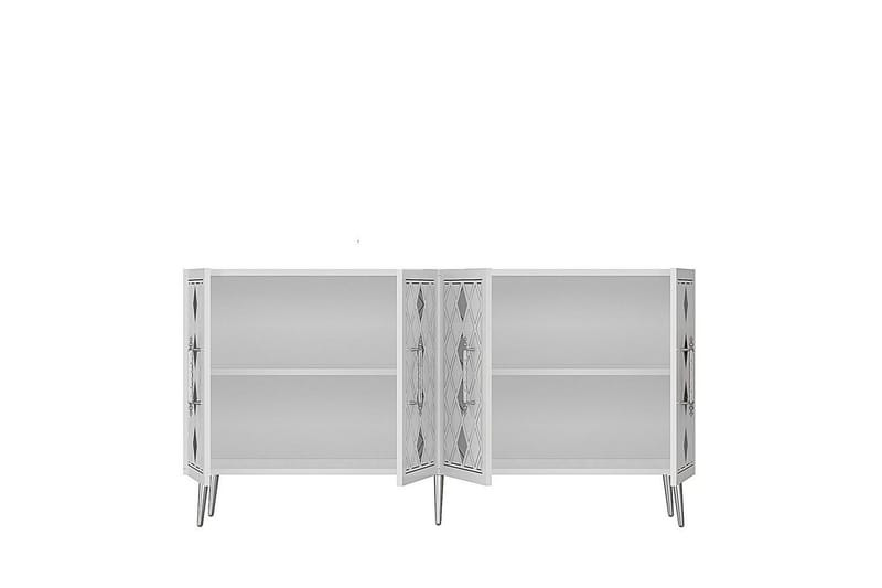 Konsol Ilna Vit / Argentu - Vit / Argentu - Möbler - Bord & matgrupp - Avlastningsbord & sidobord - Konsolbord & hallbord