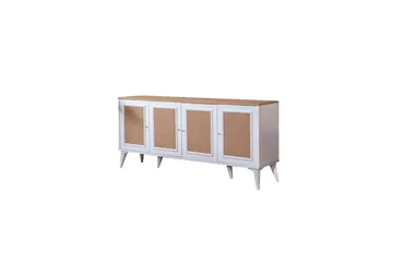 Konsol Jatinder Vit / Ek - Mediumfärgat trä/Vit - Möbler - Bord & matgrupp - Avlastningsbord & sidobord - Konsolbord & hallbord