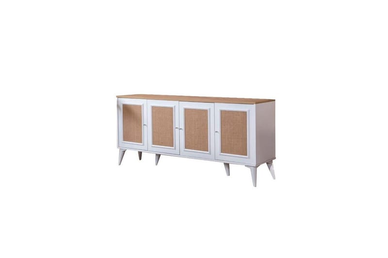 Konsol Jatinder Vit / Ek - Mediumfärgat trä/Vit - Möbler - Bord & matgrupp - Avlastningsbord & sidobord - Konsolbord & hallbord