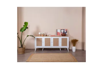 Konsol Jatinder Vit / Ek - Mediumfärgat trä/Vit - Möbler - Bord & matgrupp - Avlastningsbord & sidobord - Konsolbord & hallbord