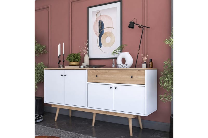 Konsol Miraenis Valnöt / Vit - Mörkbrun/Vit - Möbler - Bord & matgrupp - Avlastningsbord & sidobord - Konsolbord & hallbord