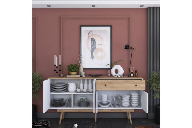 Konsol Miraenis Valnöt / Vit - Mörkbrun/Vit - Möbler - Bord & matgrupp - Avlastningsbord & sidobord - Konsolbord & hallbord