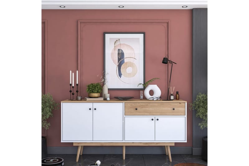 Konsol Miraenis Valnöt / Vit - Mörkbrun/Vit - Möbler - Bord & matgrupp - Avlastningsbord & sidobord - Konsolbord & hallbord