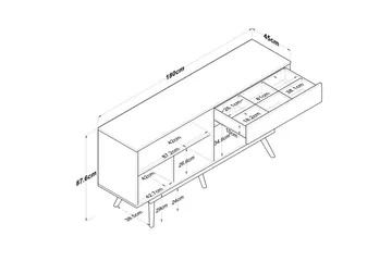 Konsol Miraenis Valnöt / Vit - Mörkbrun/Vit - Möbler - Bord & matgrupp - Avlastningsbord & sidobord - Konsolbord & hallbord