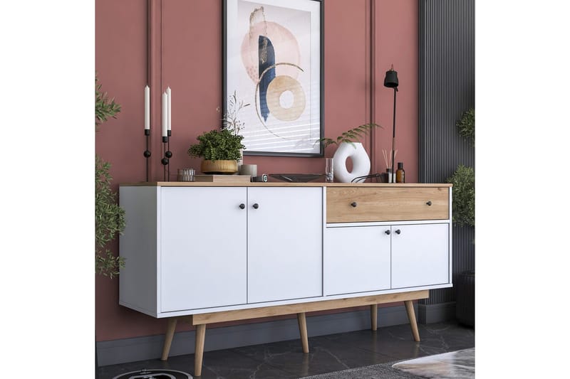 Konsol Miraenis Valnöt / Vit - Mörkbrun/Vit - Möbler - Bord & matgrupp - Avlastningsbord & sidobord - Konsolbord & hallbord