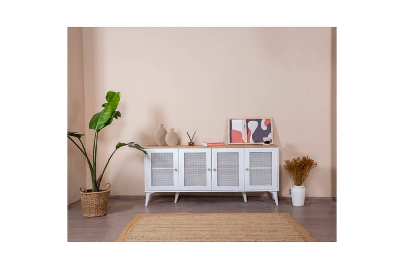 Konsol Mjudi Vit / Ek - Vit / Ek - Möbler - Bord & matgrupp - Avlastningsbord & sidobord - Konsolbord & hallbord