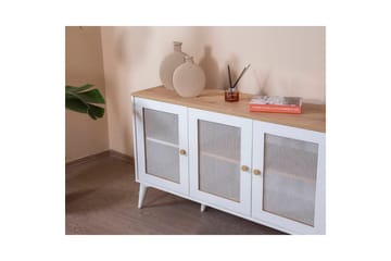 Konsol Mjudi Vit / Ek - Vit / Ek - Möbler - Bord & matgrupp - Avlastningsbord & sidobord - Konsolbord & hallbord