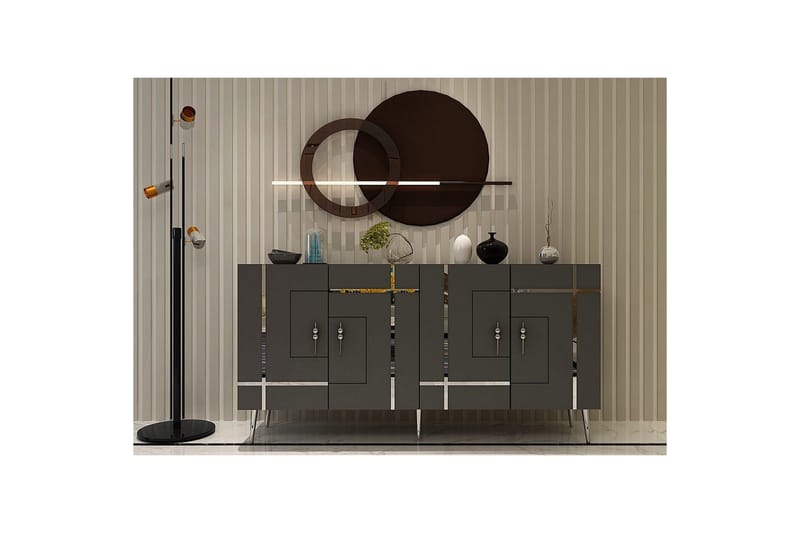 Konsol Safidonya Antracit / Argentu - Antracit / Argentu - Möbler - Bord & matgrupp - Avlastningsbord & sidobord - Konsolbord & hallbord