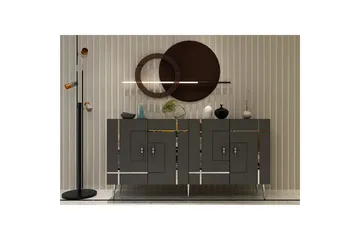 Konsol Safidonya Antracit / Argentu - Antracit / Argentu - Möbler - Bord & matgrupp - Avlastningsbord & sidobord - Konsolbord & hallbord