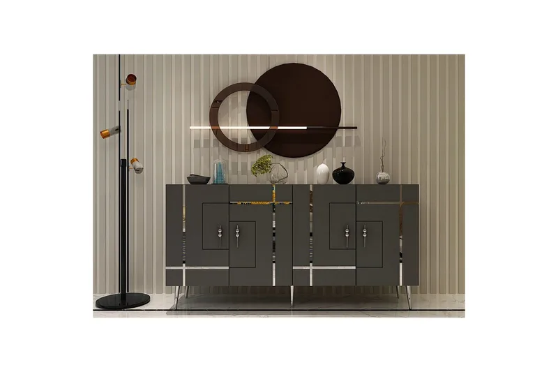 Konsol Safidonya Antracit / Argentu - Antracit / Argentu - Möbler - Bord & matgrupp - Avlastningsbord & sidobord - Konsolbord & hallbord