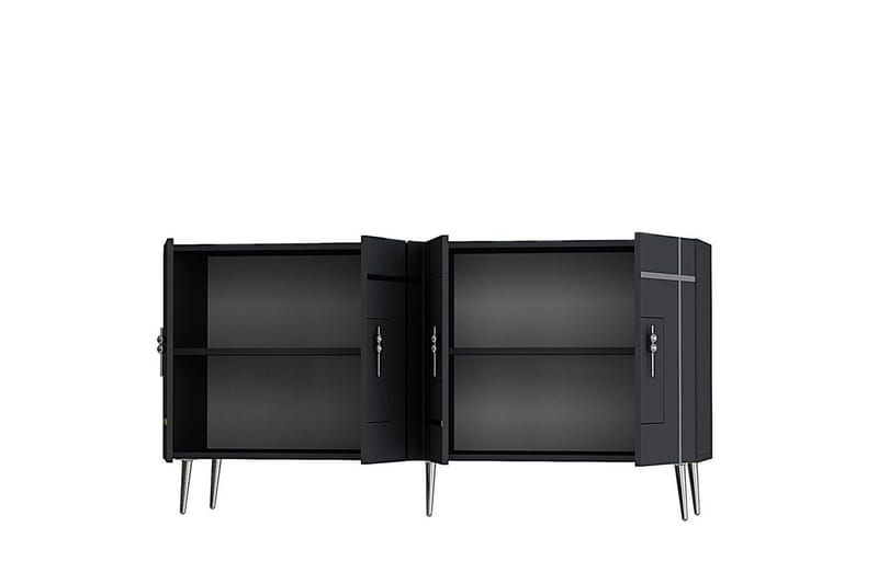 Konsol Safidonya Antracit / Argentu - Antracit / Argentu - Möbler - Bord & matgrupp - Avlastningsbord & sidobord - Konsolbord & hallbord