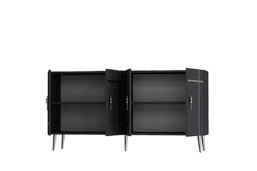 Konsol Safidonya Antracit / Argentu - Antracit / Argentu - Möbler - Bord & matgrupp - Avlastningsbord & sidobord - Konsolbord & hallbord