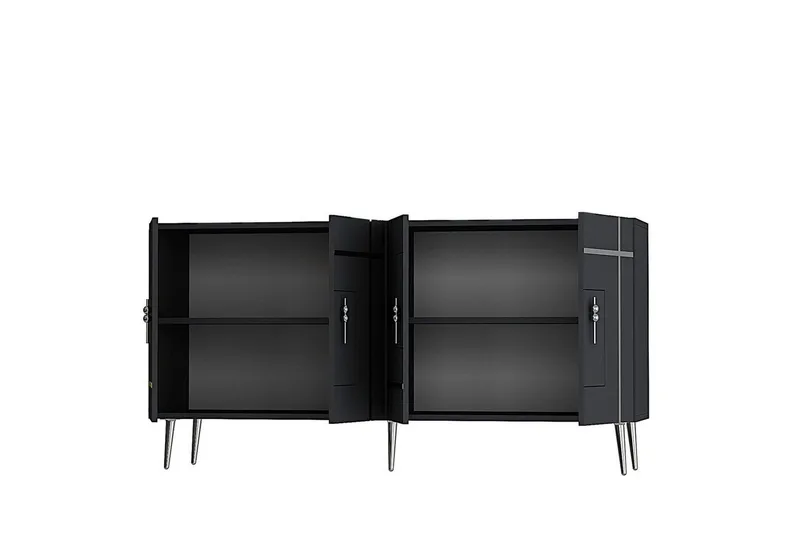 Konsol Safidonya Antracit / Argentu - Antracit / Argentu - Möbler - Bord & matgrupp - Avlastningsbord & sidobord - Konsolbord & hallbord