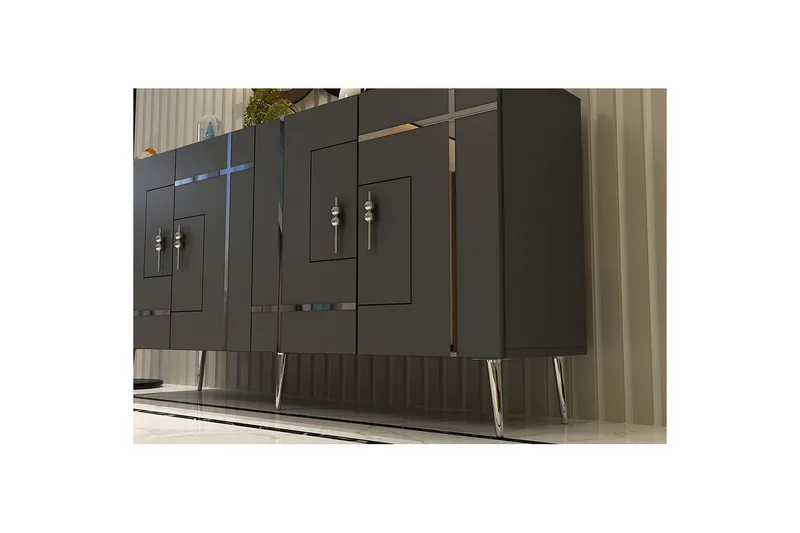 Konsol Safidonya Antracit / Argentu - Antracit / Argentu - Möbler - Bord & matgrupp - Avlastningsbord & sidobord - Konsolbord & hallbord