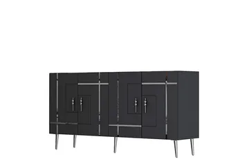 Konsol Safidonya Antracit / Argentu - Antracit / Argentu - Möbler - Bord & matgrupp - Avlastningsbord & sidobord - Konsolbord & hallbord