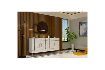 Konsol Safidonya Vit / Argentu - Vit / Argentu - Möbler - Bord & matgrupp - Avlastningsbord & sidobord - Konsolbord & hallbord