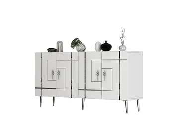 Konsol Safidonya Vit / Argentu - Vit / Argentu - Möbler - Bord & matgrupp - Avlastningsbord & sidobord - Konsolbord & hallbord